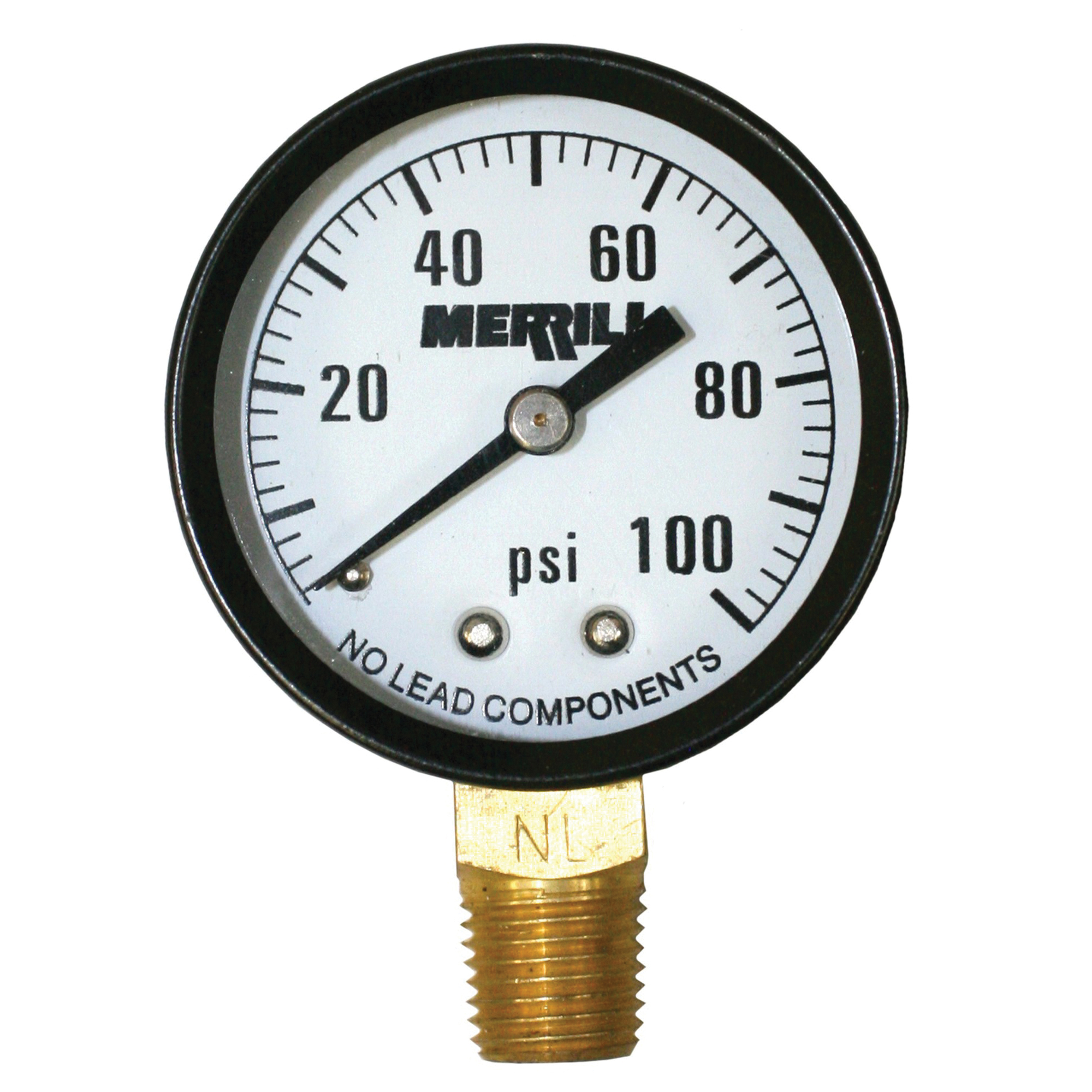 Products S0180, Merrill, Merrill PGNL100 Pressure Gauge, 2 in Dial, 0