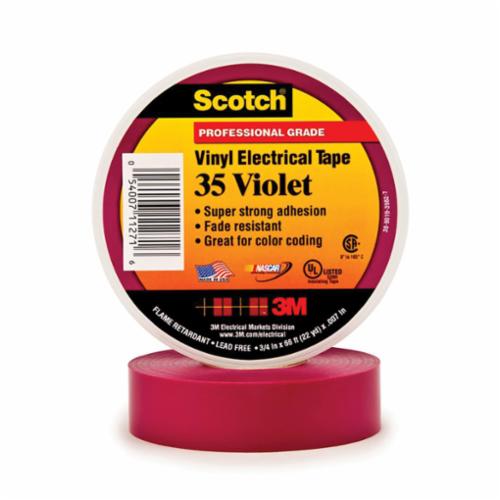 Locke Supply Co. Products | P0123, 3M, Scotch 7000058437 Premium Grade Electrical Tape, 66 ft L x 3/4 in W, 7 mil THK, PVC, Rubber Adhesive, Violet: Tools, Tapes, Electrical Tapes Locke Supply Co. Products | P0123, 3M, Scotch 7000058437 Premium Grade Electrical Tape, 66 ft L x 3/4 in W, 7 mil THK, PVC, Rubber Adhesive, Violet: Tools, Tapes, Electrical Tapes