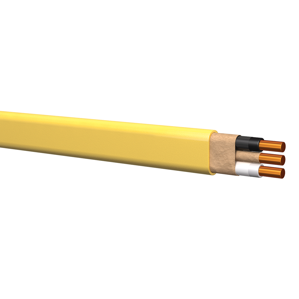 Products  P0766, Encore Wire, Encore Wire SUPERSLICK ELITE 101210800050  Type NM-B Non-Metallic Sheathed Cable, 600 VAC, (3) 12 AWG Solid Ground  Copper Conductor, 1000 ft Reel L, Yellow: Electrical, Wire, Cord