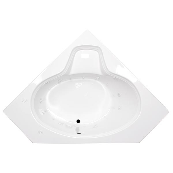 Products A0186, American Acrylic & Injection, BR41 WHITE WP 60 in x 60 in Oval Corner Bathtub