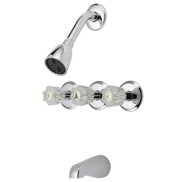 Products A0551, B&K, B&K 222215 Acrylic Three Handle Shower Valves
