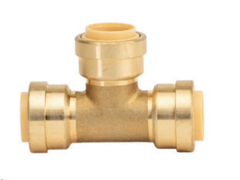QuickFitting 1 inch Push to Connect Tee Fitting | Patented Design for  Superior Sealing | PushFit Brass Plumbing Pipe Fitting | for Copper, PEX  and