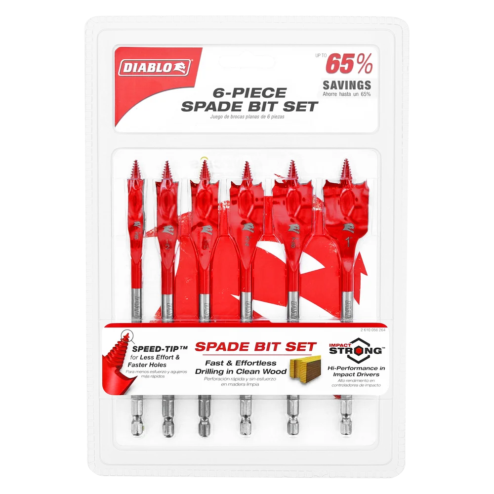 Products  T3400, Freud Tools, Diablo DSP2920-S6 Spade Bit Set, 1/4 in  Shank: Tools, Cutting Tools & Metalworking, Holemaking