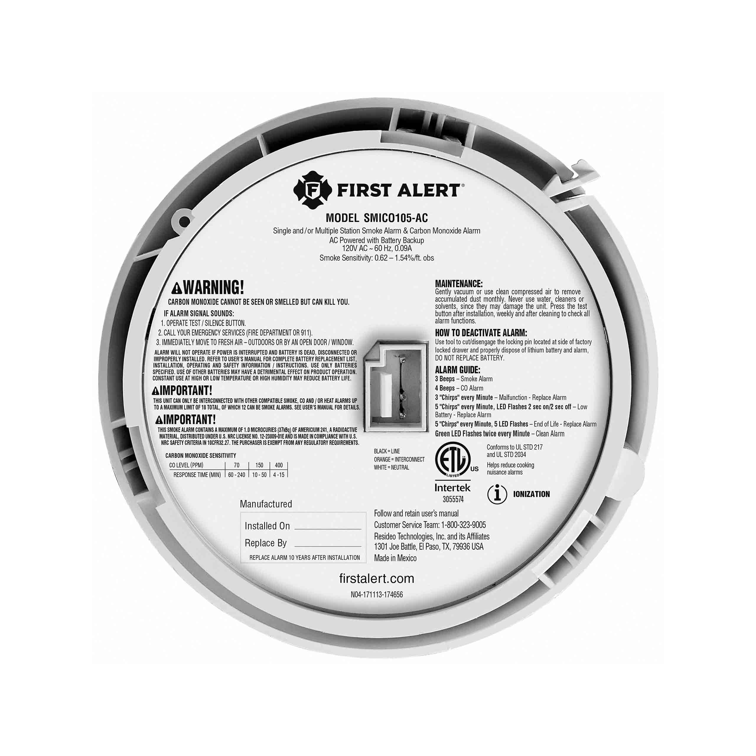 Smoke & Co Combination Detector & Alarms